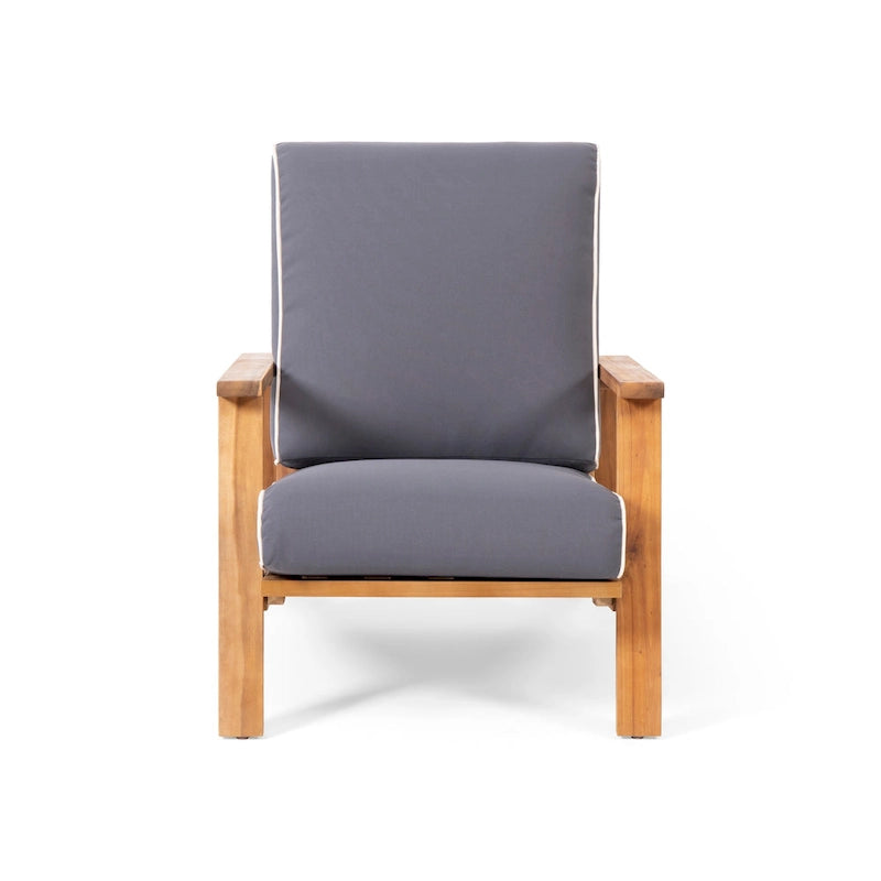 Fauteuil de jardin Paloma en bois d'acacia avec coussin par Christopher Knight Home