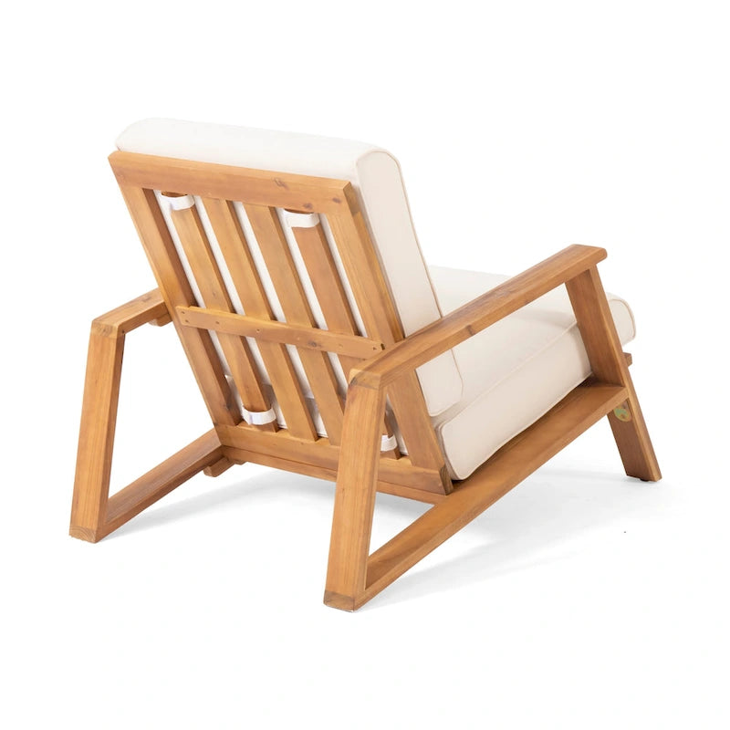 Fauteuil de jardin Paloma en bois d'acacia avec coussin par Christopher Knight Home