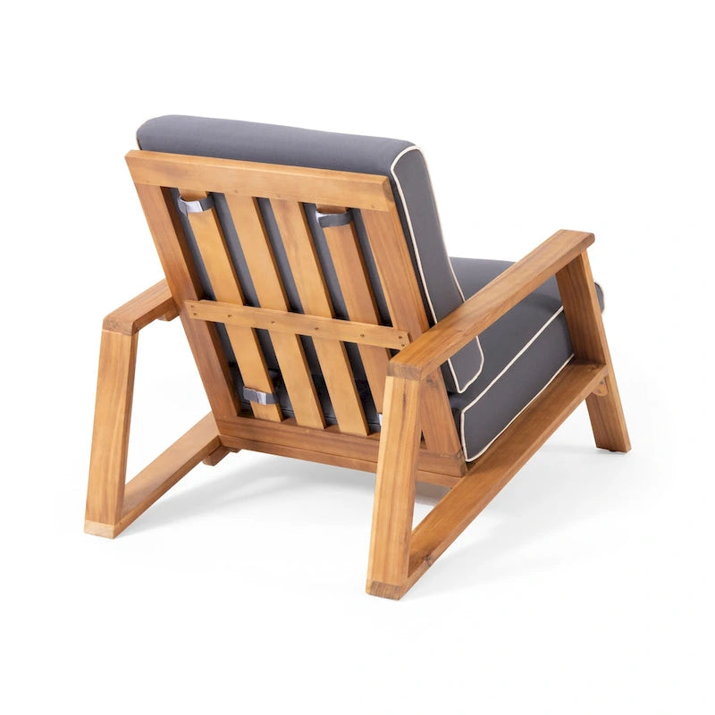 Fauteuil de jardin Paloma en bois d'acacia avec coussin par Christopher Knight Home