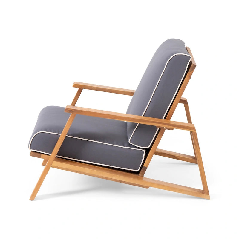 Fauteuil de jardin Paloma en bois d'acacia avec coussin par Christopher Knight Home