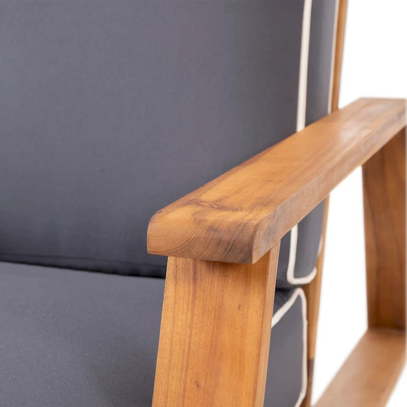 Fauteuil de jardin Paloma en bois d'acacia avec coussin par Christopher Knight Home