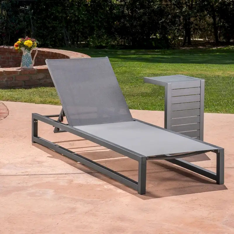 Ensemble de 2 chaises longues Modesta Outdoor sans accoudoirs en aluminium par Christopher Knight Home
