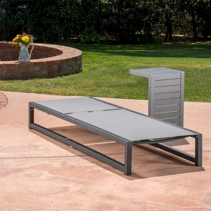 Ensemble de 2 chaises longues Modesta Outdoor sans accoudoirs en aluminium par Christopher Knight Home