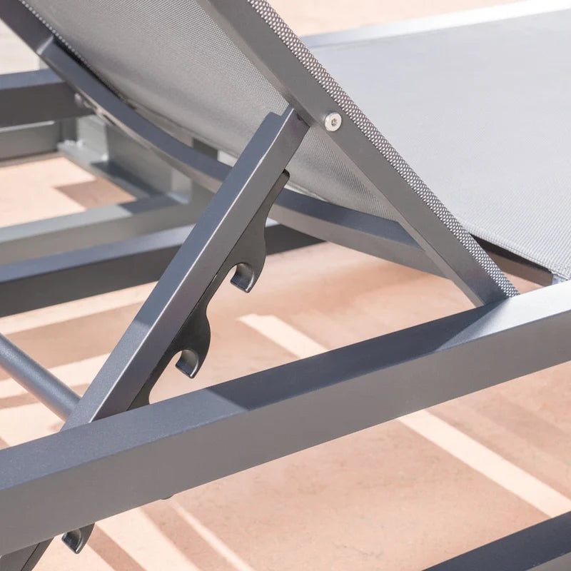 Ensemble de 2 chaises longues Modesta Outdoor sans accoudoirs en aluminium par Christopher Knight Home