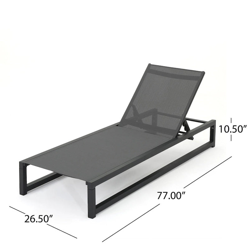 Ensemble de 2 chaises longues Modesta Outdoor sans accoudoirs en aluminium par Christopher Knight Home