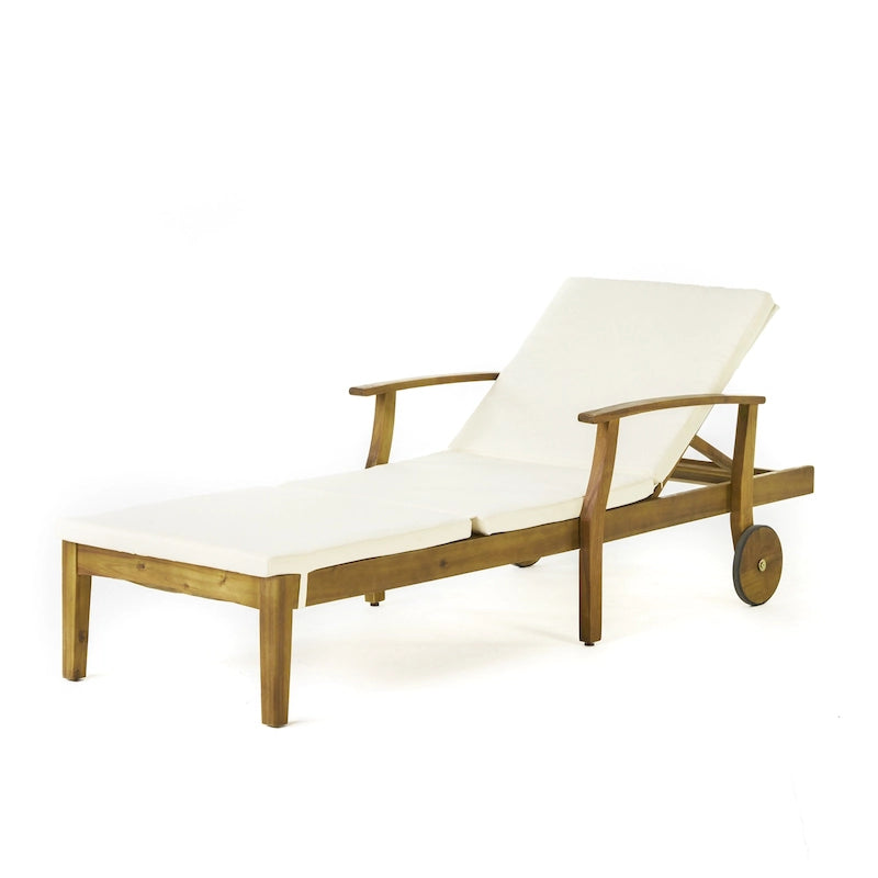 Bain de soleil Perla d'extérieur en bois d'acacia avec coussin de Christopher Knight Home