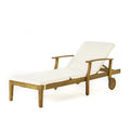 Bain de soleil Perla d'extérieur en bois d'acacia avec coussin de Christopher Knight Home