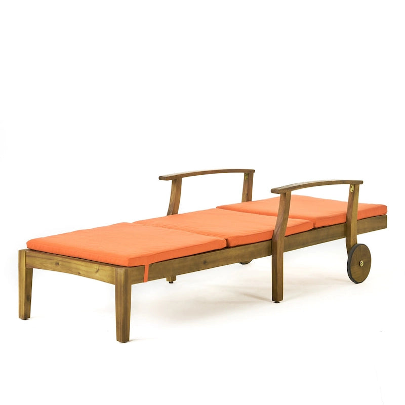 Bain de soleil Perla d'extérieur en bois d'acacia avec coussin de Christopher Knight Home