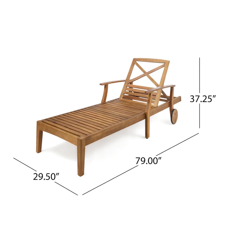 Bain de soleil Perla d'extérieur en bois d'acacia avec coussin de Christopher Knight Home