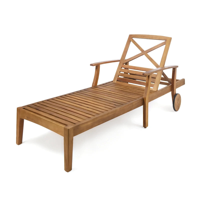 Bain de soleil Perla d'extérieur en bois d'acacia avec coussin de Christopher Knight Home