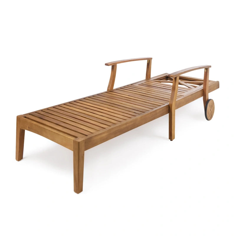 Bain de soleil Perla d'extérieur en bois d'acacia avec coussin de Christopher Knight Home