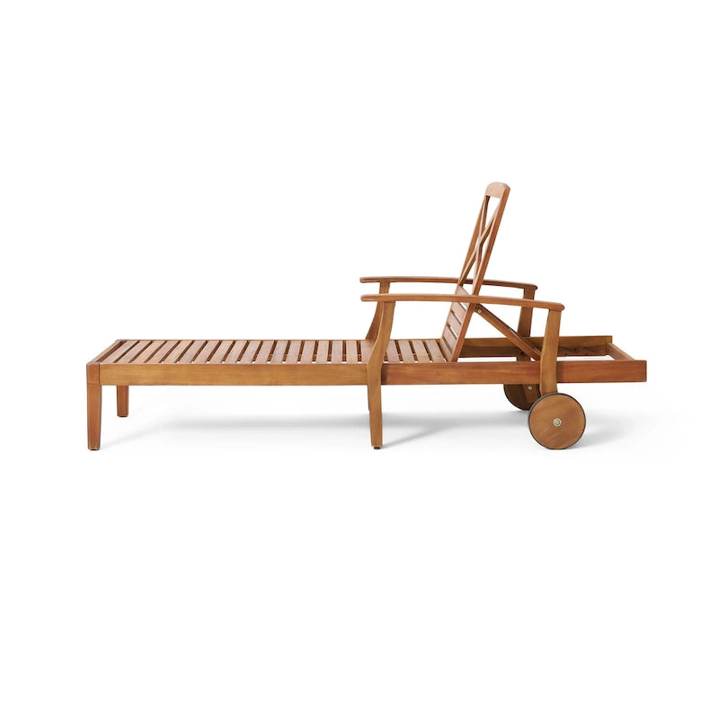 Bain de soleil Perla d'extérieur en bois d'acacia avec coussin de Christopher Knight Home