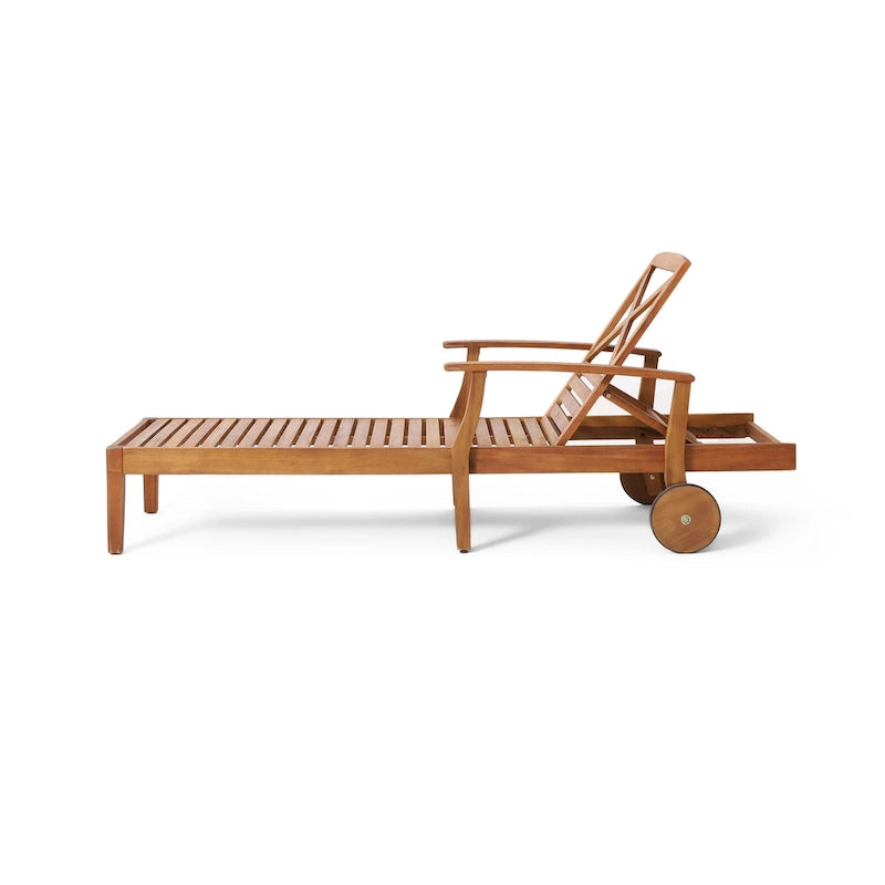 Bain de soleil Perla d'extérieur en bois d'acacia avec coussin de Christopher Knight Home