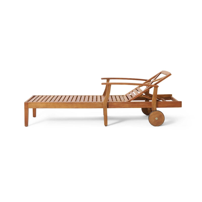 Bain de soleil Perla d'extérieur en bois d'acacia avec coussin de Christopher Knight Home