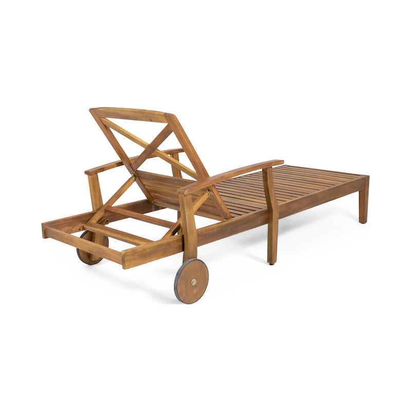 Bain de soleil Perla d'extérieur en bois d'acacia avec coussin de Christopher Knight Home