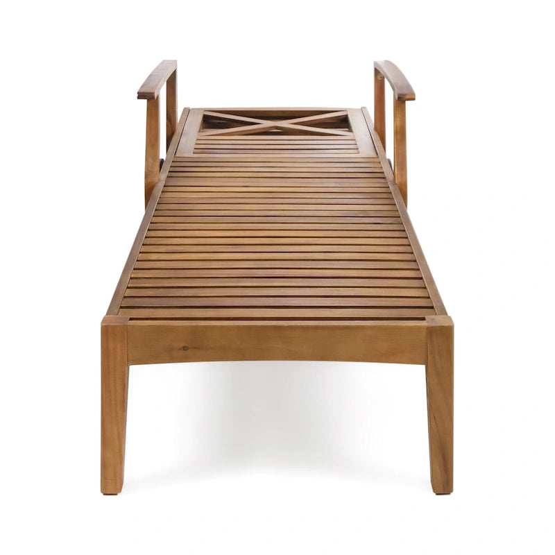 Bain de soleil Perla d'extérieur en bois d'acacia avec coussin de Christopher Knight Home