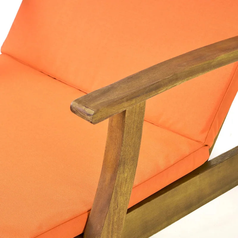 Bain de soleil Perla d'extérieur en bois d'acacia avec coussin de Christopher Knight Home