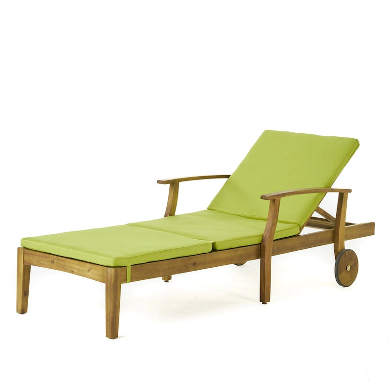 Bain de soleil Perla d'extérieur en bois d'acacia avec coussin de Christopher Knight Home