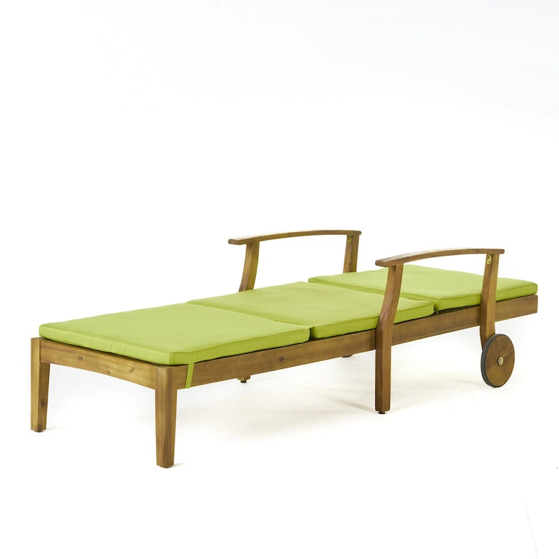 Bain de soleil Perla d'extérieur en bois d'acacia avec coussin de Christopher Knight Home