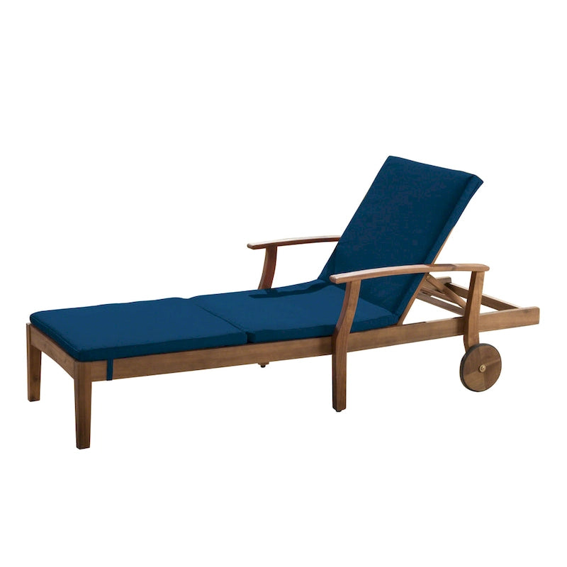 Bain de soleil Perla d'extérieur en bois d'acacia avec coussin de Christopher Knight Home