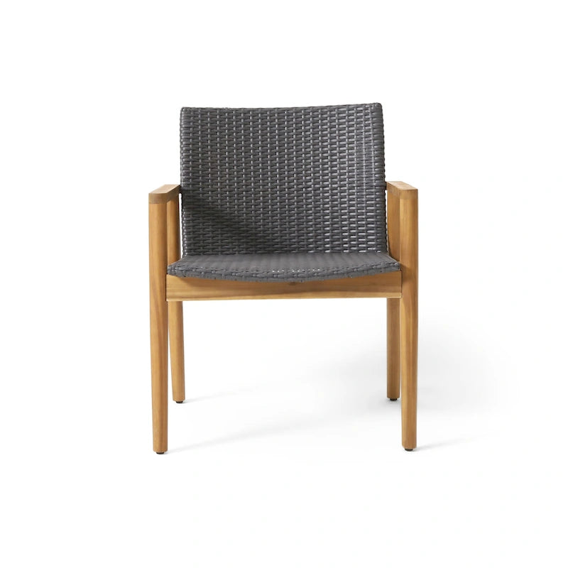 Fauteuils de jardin Bryan Wicker et Acacia Wood par Christopher Knight Home