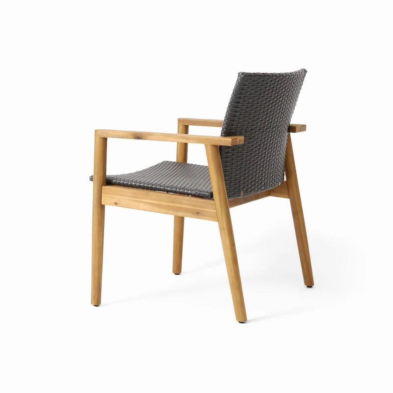 Fauteuils de jardin Bryan Wicker et Acacia Wood par Christopher Knight Home