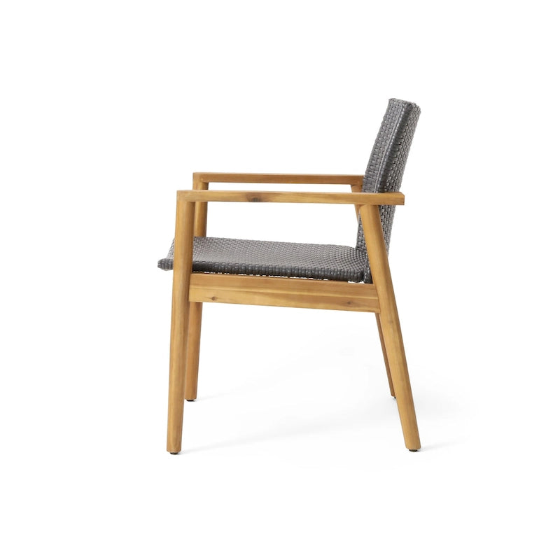 Fauteuils de jardin Bryan Wicker et Acacia Wood par Christopher Knight Home