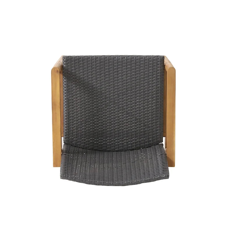 Fauteuils de jardin Bryan Wicker et Acacia Wood par Christopher Knight Home