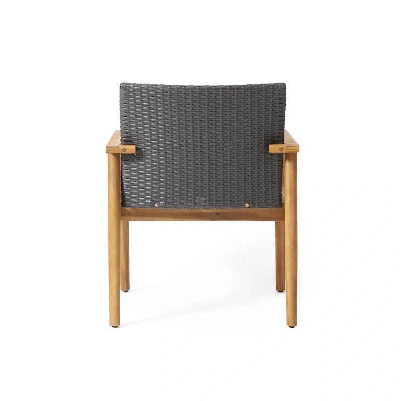 Fauteuils de jardin Bryan Wicker et Acacia Wood par Christopher Knight Home