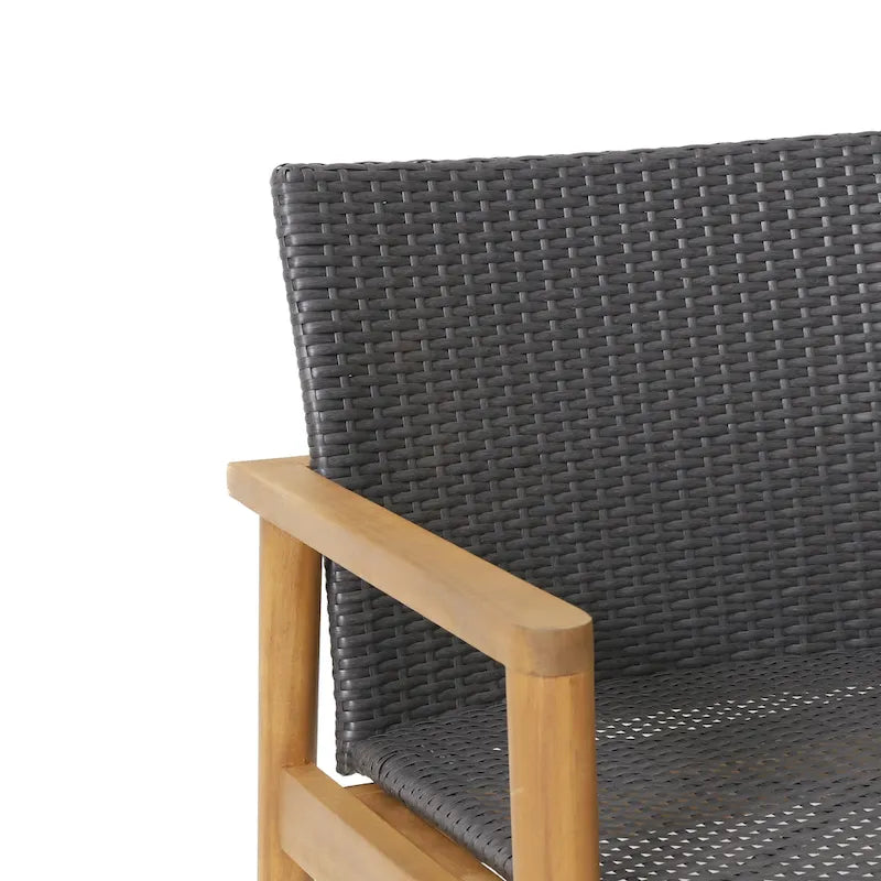 Fauteuils de jardin Bryan Wicker et Acacia Wood par Christopher Knight Home