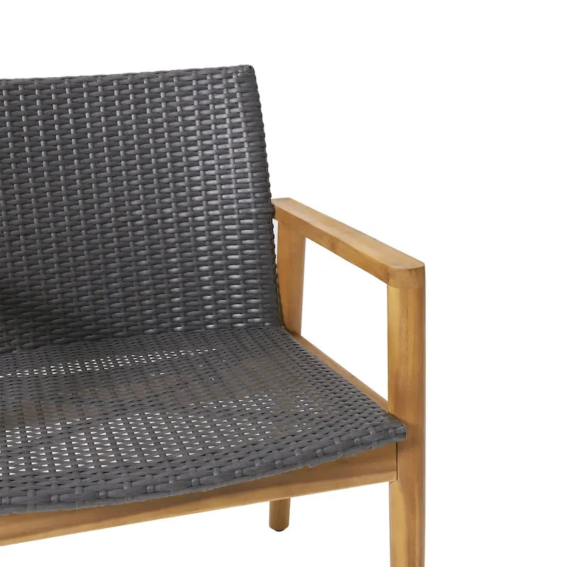 Fauteuils de jardin Bryan Wicker et Acacia Wood par Christopher Knight Home