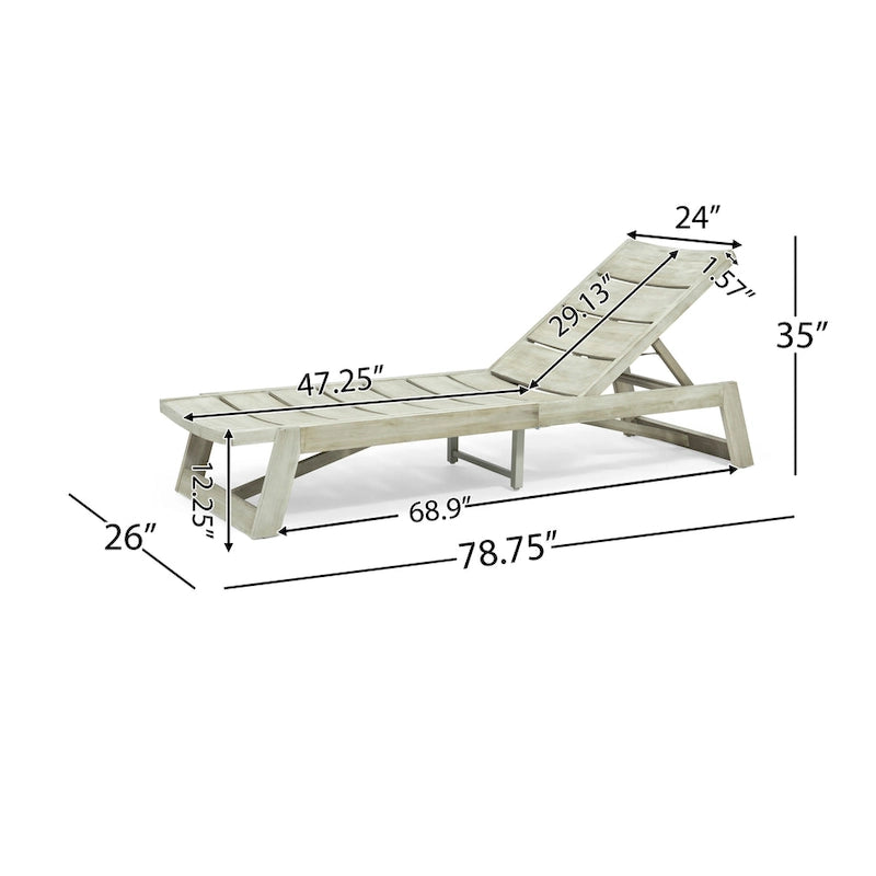 Chaises longues d'extérieur en bois Maki (lot de 2) par Christopher Knight Home