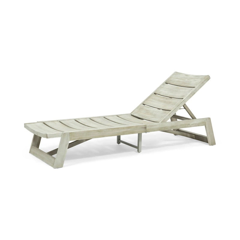 Chaises longues d'extérieur en bois Maki (lot de 2) par Christopher Knight Home