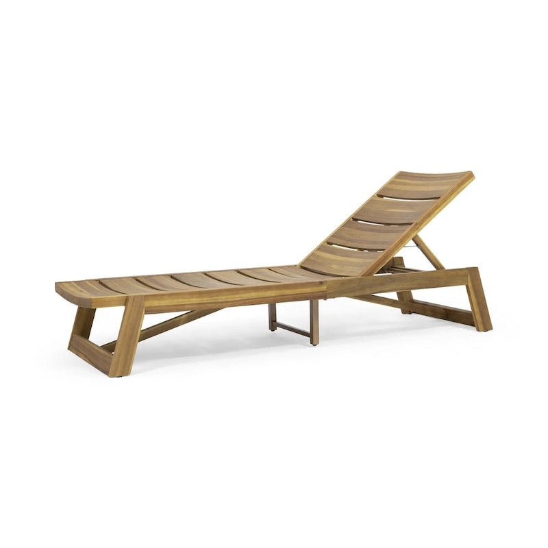 Chaises longues d'extérieur en bois Maki (lot de 2) par Christopher Knight Home