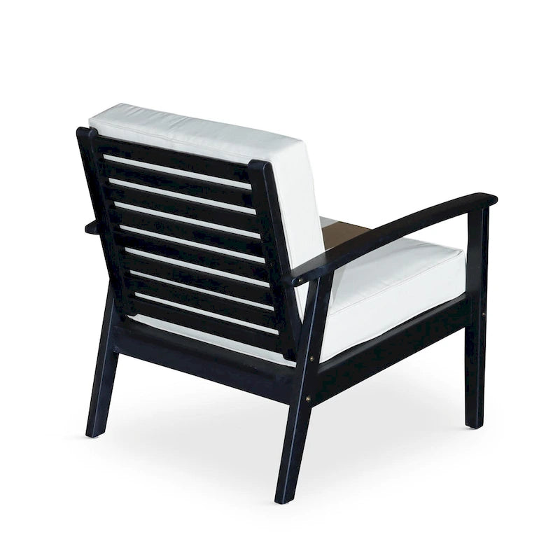 Chaise d'extérieur Longs Peak en eucalyptus de DTY Outdoor Living avec coussin épais