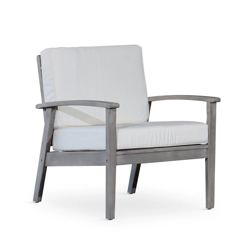 Chaise d'extérieur Longs Peak en eucalyptus de DTY Outdoor Living avec coussin épais