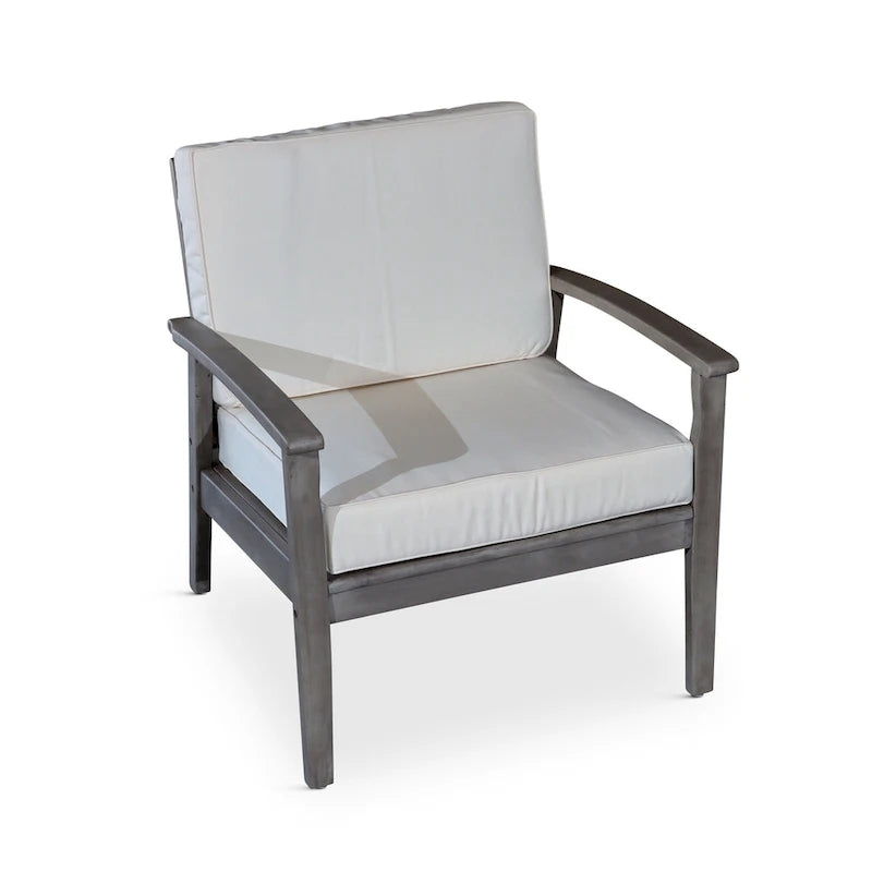 Chaise d'extérieur Longs Peak en eucalyptus de DTY Outdoor Living avec coussin épais