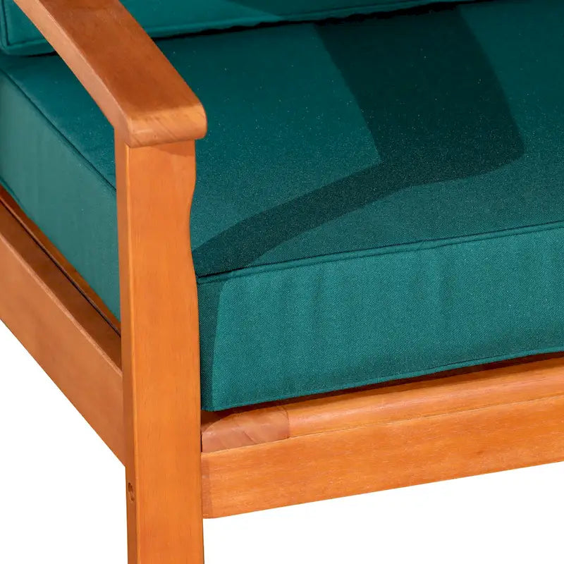Chaise d'extérieur Longs Peak en eucalyptus de DTY Outdoor Living avec coussin épais