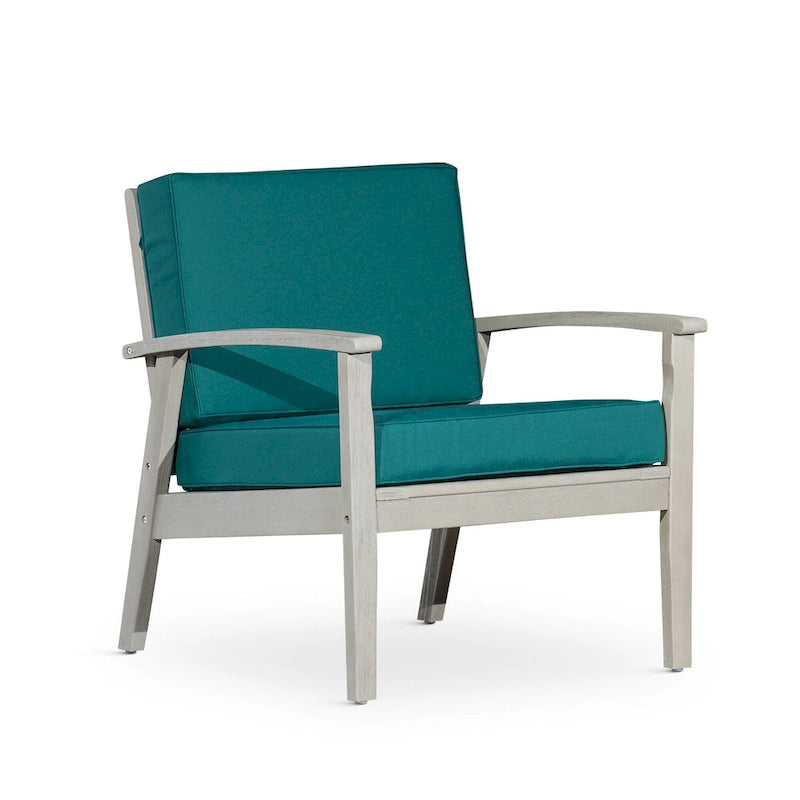 Chaise d'extérieur Longs Peak en eucalyptus de DTY Outdoor Living avec coussin épais