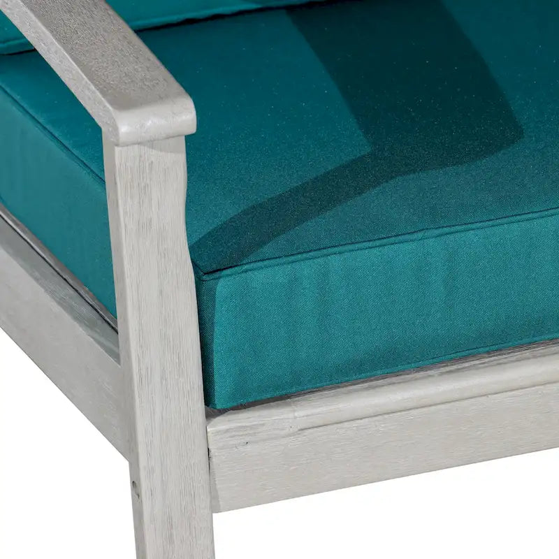 Chaise d'extérieur Longs Peak en eucalyptus de DTY Outdoor Living avec coussin épais