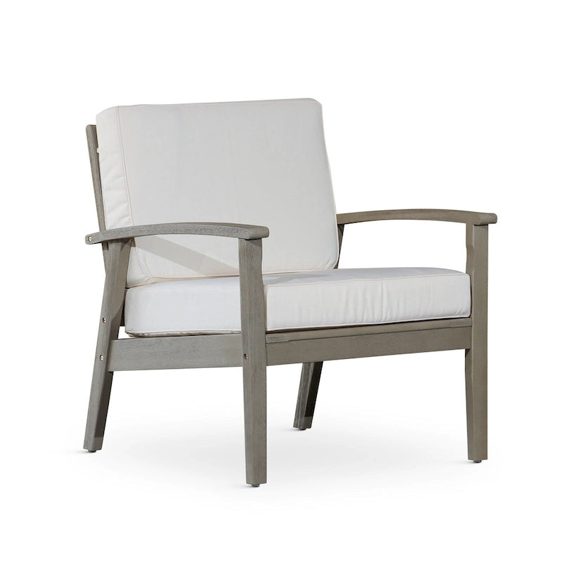 Chaise d'extérieur Longs Peak en eucalyptus de DTY Outdoor Living avec coussin épais