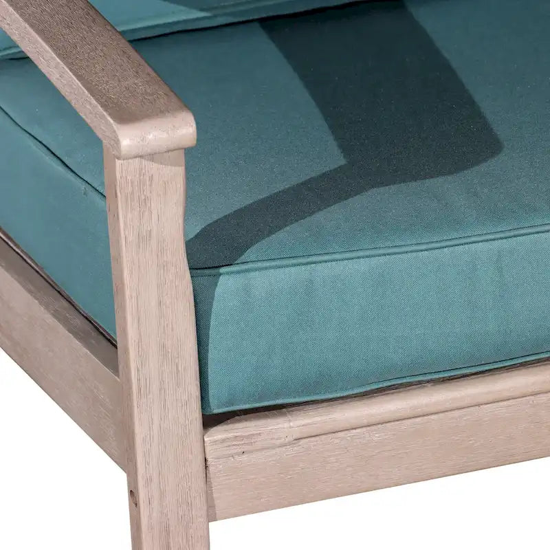 Chaise d'extérieur Longs Peak en eucalyptus de DTY Outdoor Living avec coussin épais