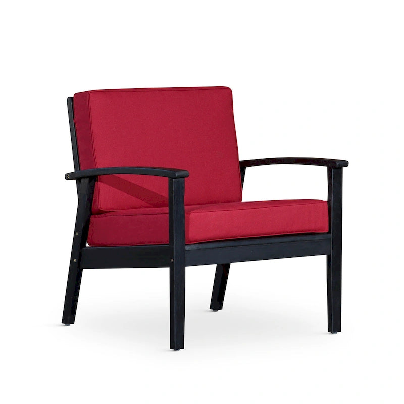 Chaise d'extérieur Longs Peak en eucalyptus de DTY Outdoor Living avec coussin épais