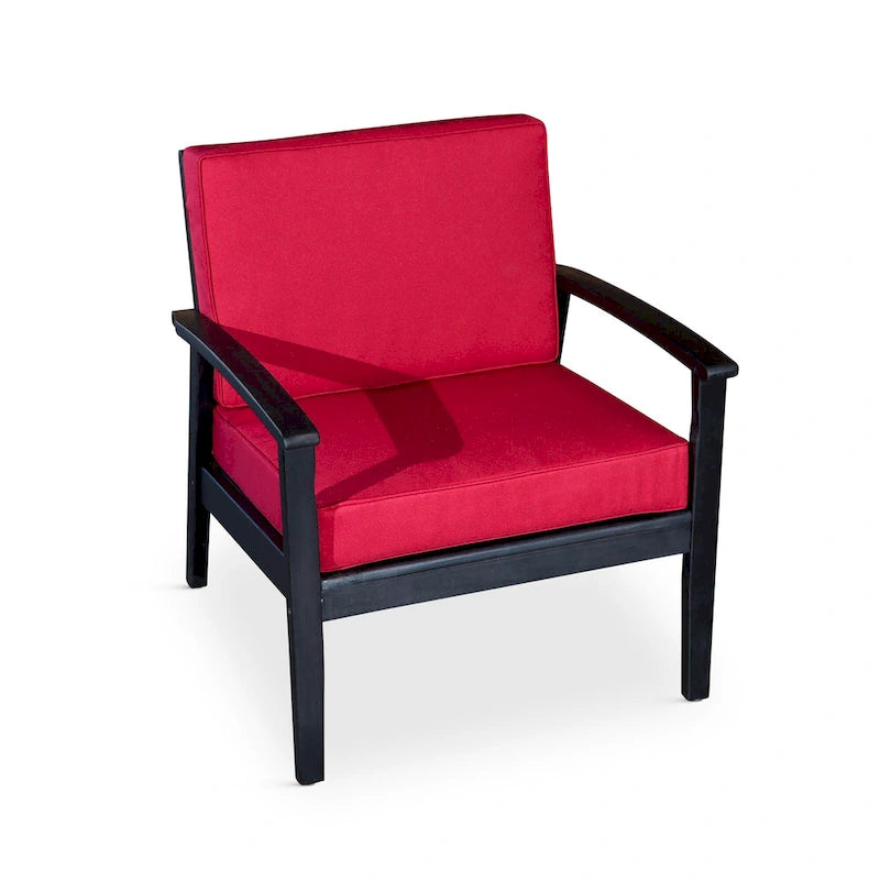 Chaise d'extérieur Longs Peak en eucalyptus de DTY Outdoor Living avec coussin épais