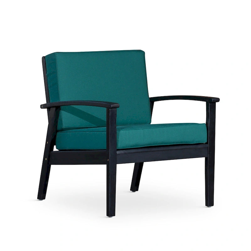 Chaise d'extérieur Longs Peak en eucalyptus de DTY Outdoor Living avec coussin épais
