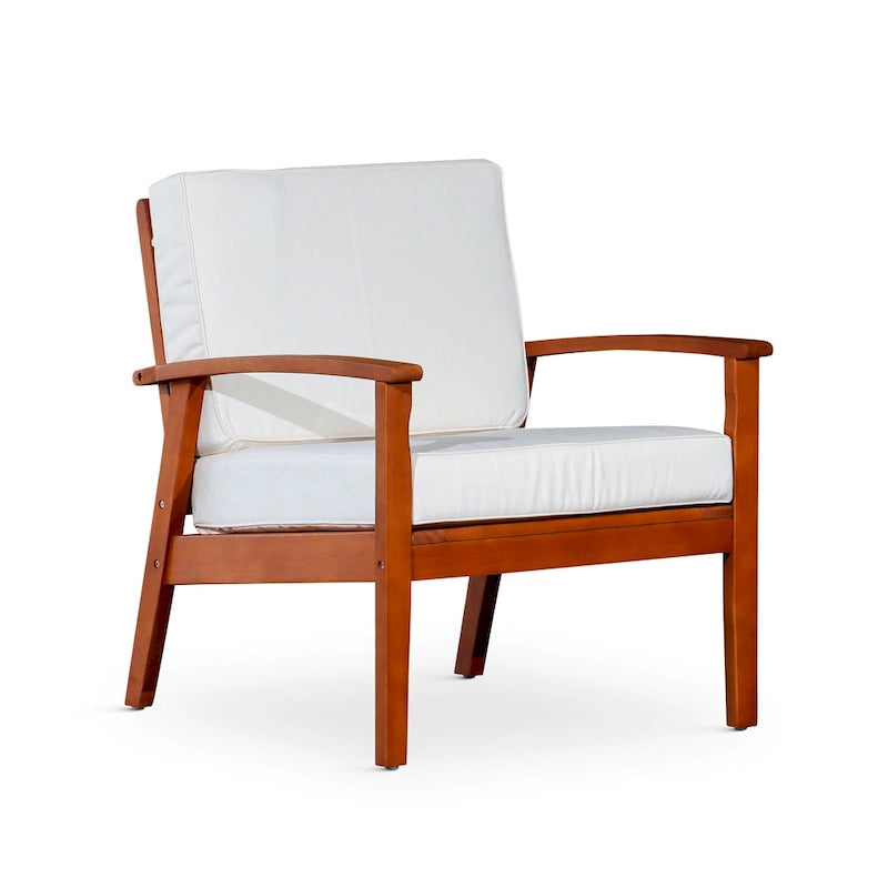 Chaise d'extérieur Longs Peak en eucalyptus de DTY Outdoor Living avec coussin épais