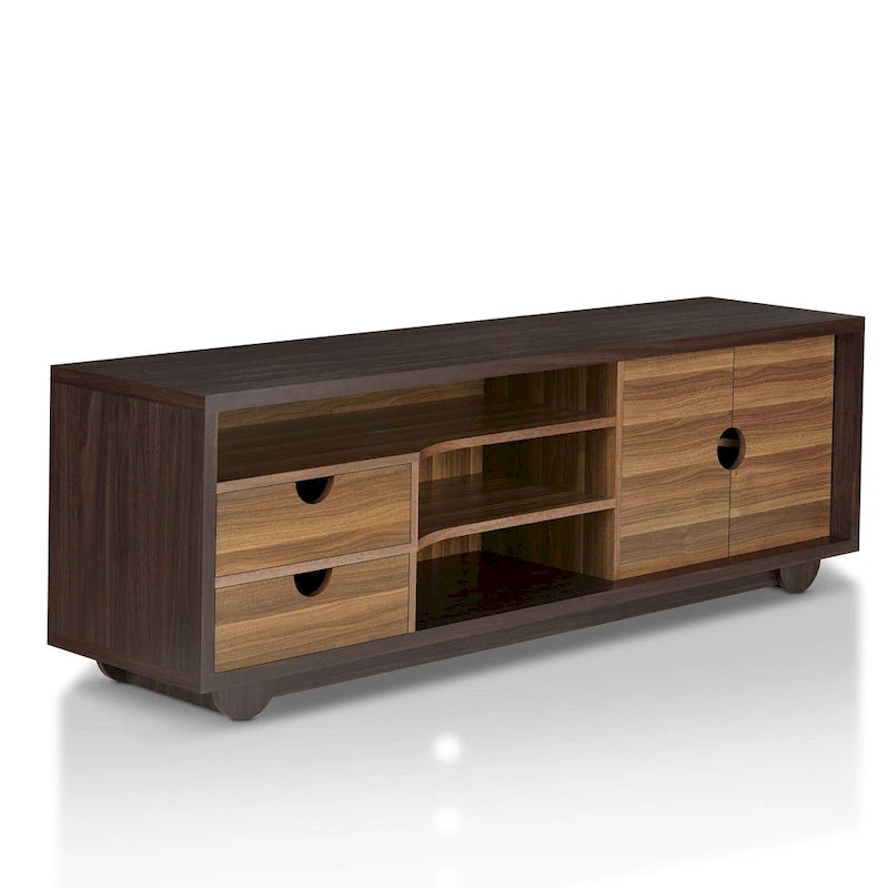 Meuble TV console multifonctionnel Kuutti contemporain marron 160 cm avec rangement par Strick & Bolton
