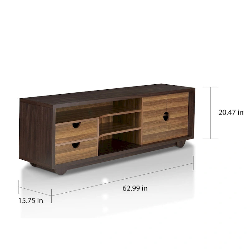 Meuble TV console multifonctionnel Kuutti contemporain marron 160 cm avec rangement par Strick & Bolton