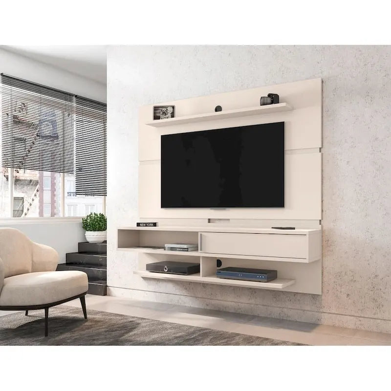 Meuble TV flottant Carbon Loft McNeil avec étagères