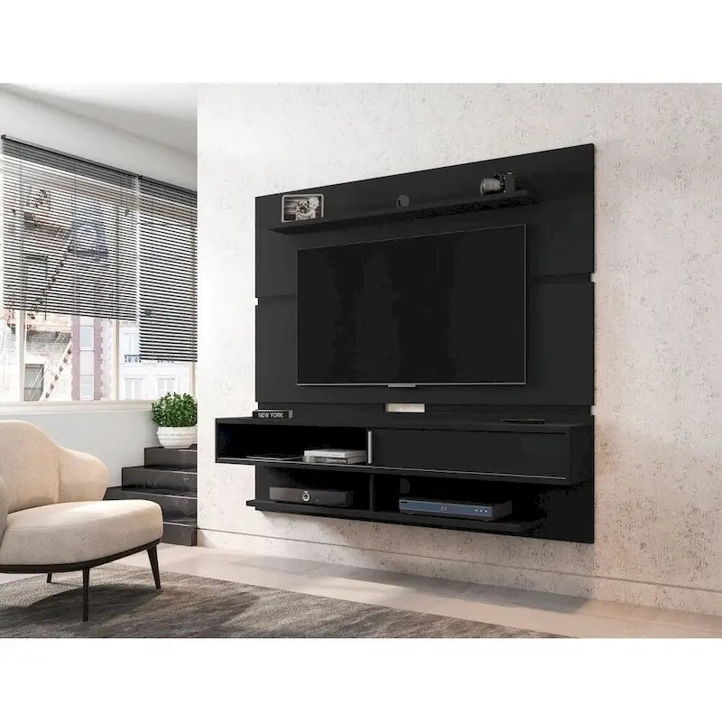 Meuble TV flottant Carbon Loft McNeil avec étagères